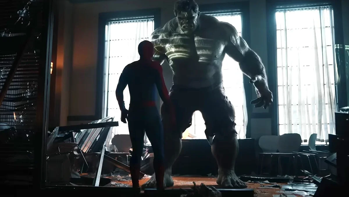 Spider-Man facing the Hulk in Spider-Man: Brand New Day