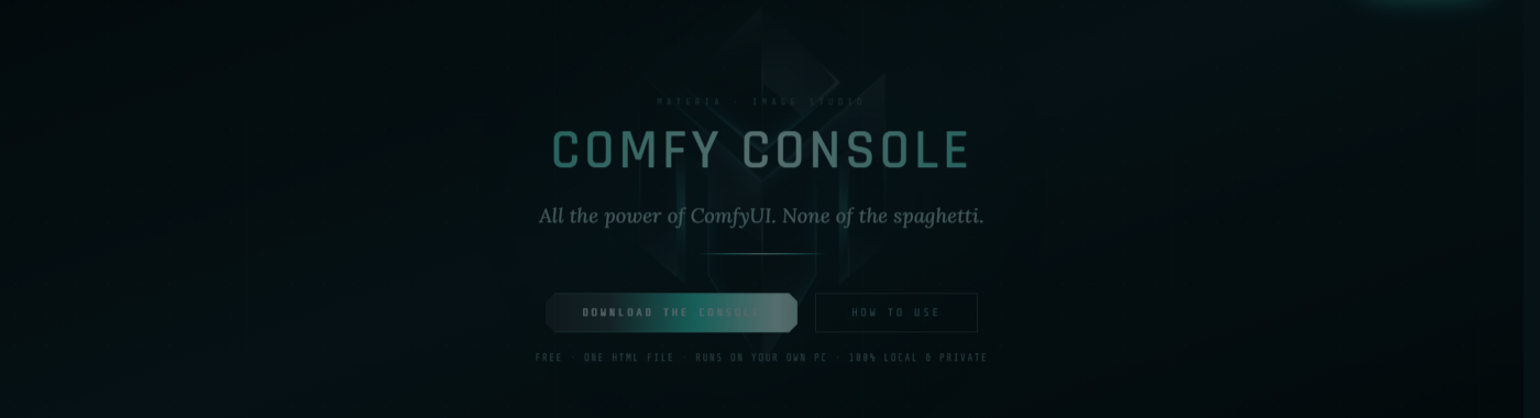 Comfy Console — Materia’s image studio